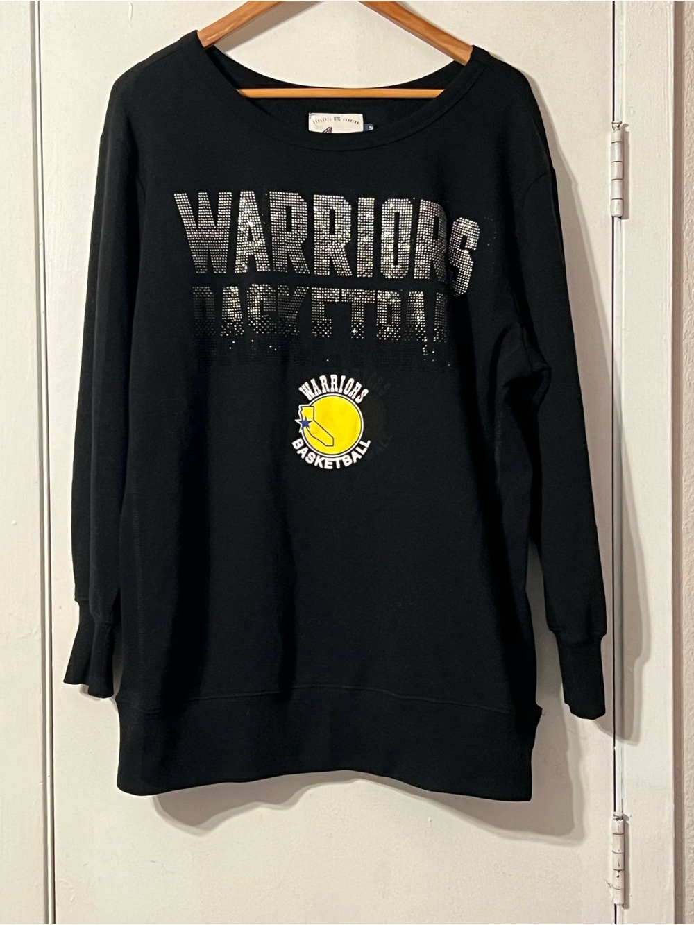 Rhinestone Warriors Basketball  Graphic Crewneck Sweater